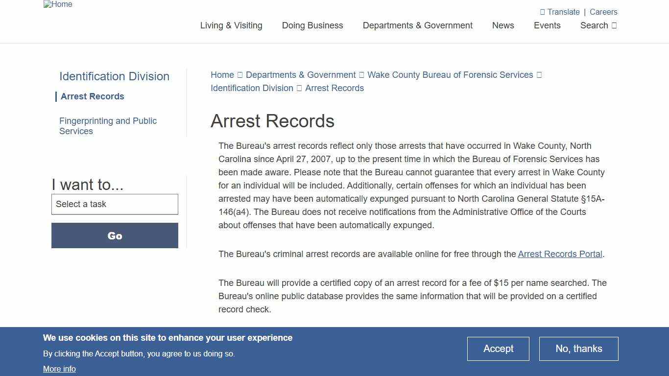 Arrest Records Wake County Government